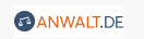 Link zu den Bewertungen bei anwalt.de Logo von anwalt.de mit stilisierter Waage und der Schrift "ANWALT.DE".